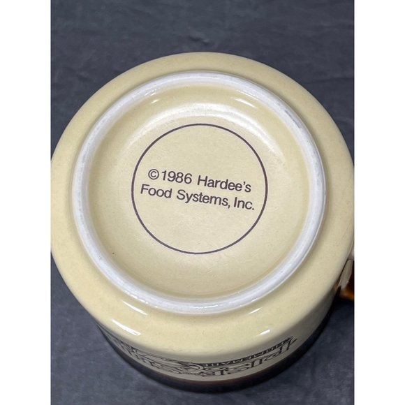 Vintage Hardees Coffee Tea Mug Rise and Shine Homemade Biscuits 1986 Farmhouse - Picture 6 of 7